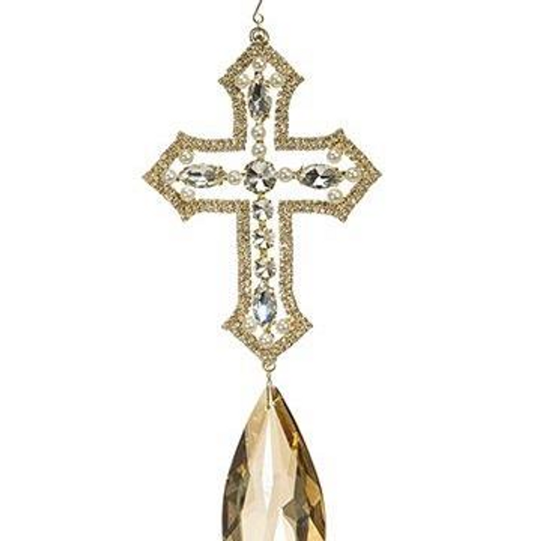 11 Rhinestone Cross Drop Ornament