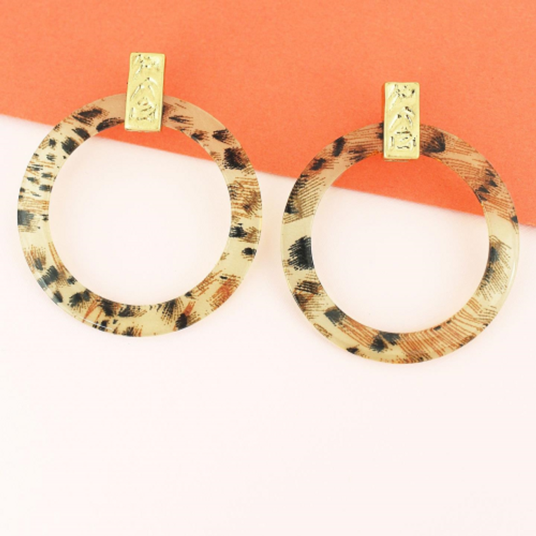 Gold Leo Hoop Earrings