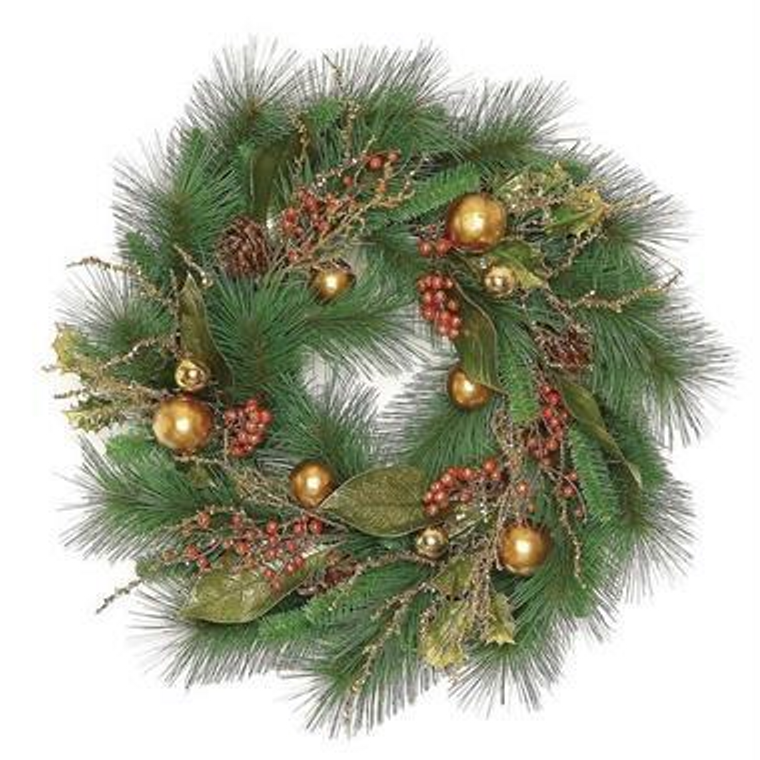 Gilded Christmas Wreath 24"