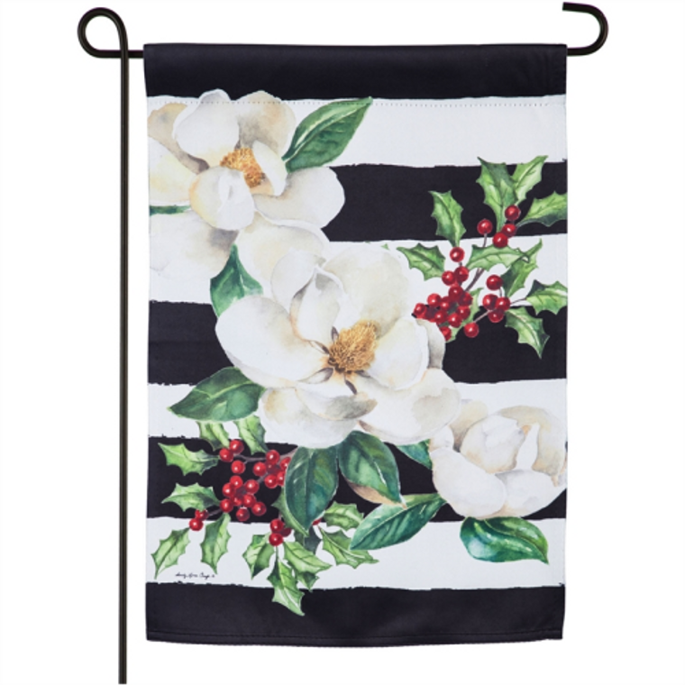 Holiday Magnolias Garden Suede Flag