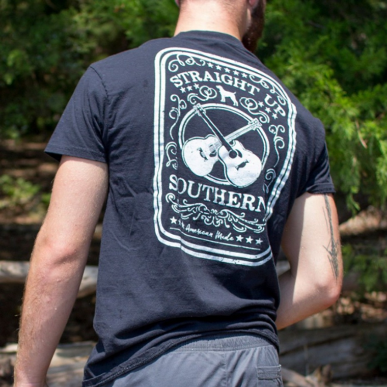 Straight Up Southern Guitars Black Tee