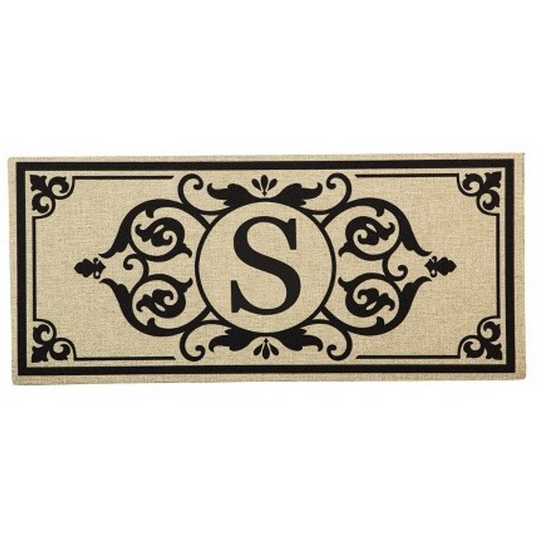 Cambridge Burlap Monogram "S" Sassafras Switch Mat