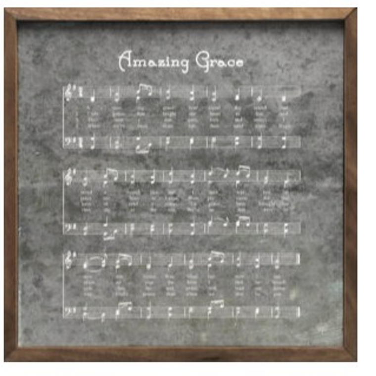 Amazing Grace Music Sheet Gray