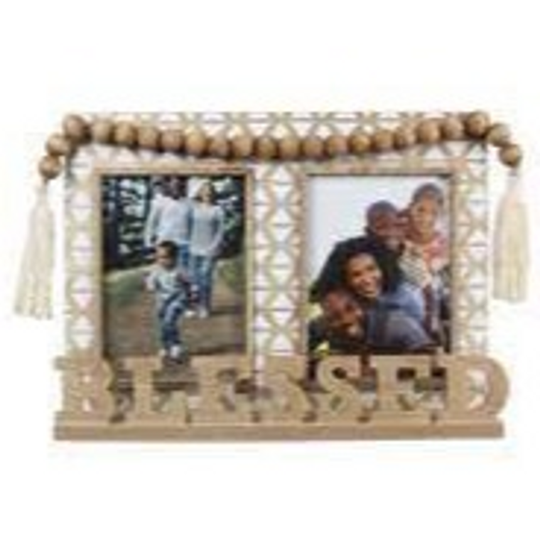 Wood 5x7 photo Frame Tabletop w/ Blessed/Family