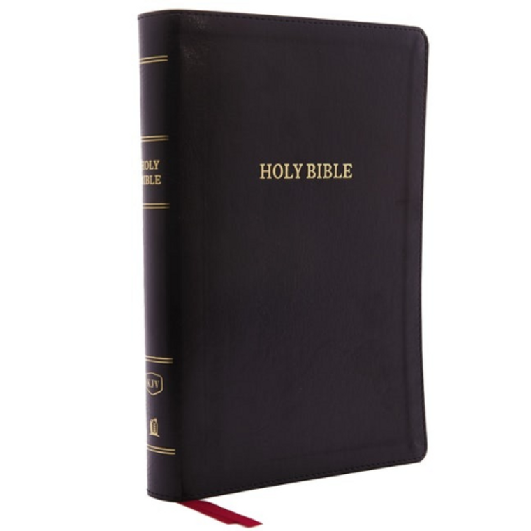 Giant Print Center-Column Reference Bible Black Bonded Leather