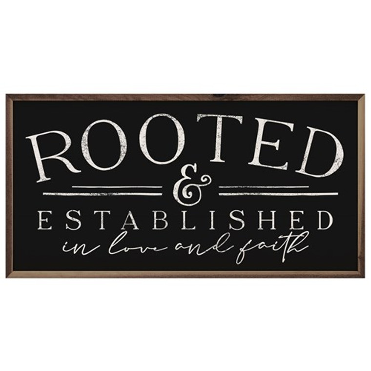 Rooted And Established Canvas Sign 24"X12"
