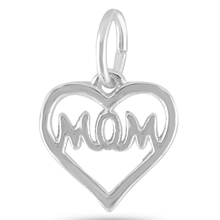 Mom Heart Dangle Bead