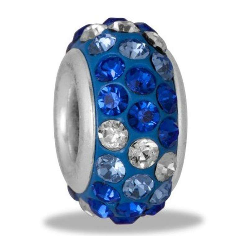 Blue Multi 3 Row Crystal Davinci Bead