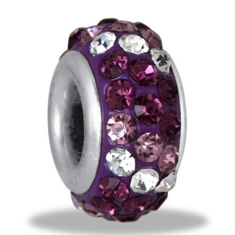 Purple Multi 3 Row Crystal Davinci Bead