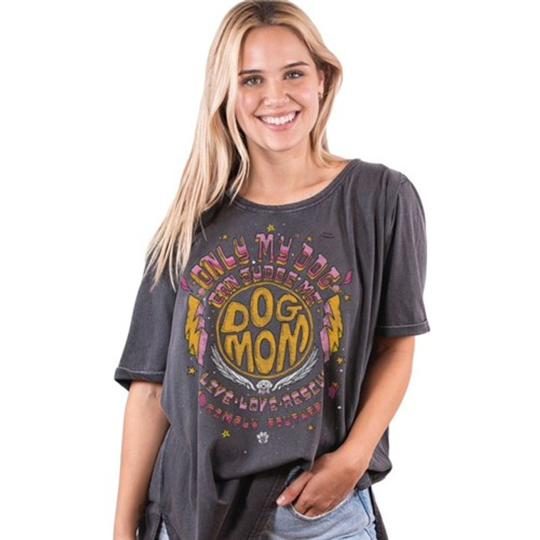 Simply Southern Dog Mom Spaceacid One Size Fits Most Shirt