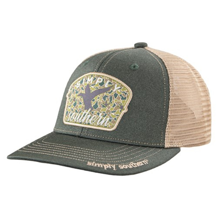 Simply Southern Hunter Green Camo Duck Mesh Hat