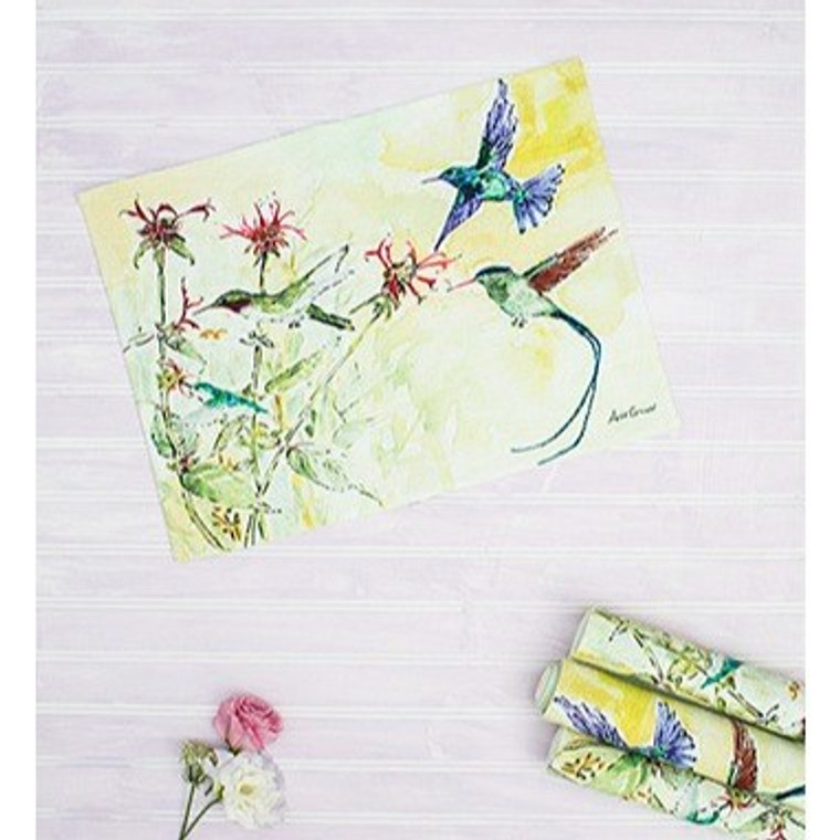 Hummingbird Green Placemats Set of 4 by April Cornell