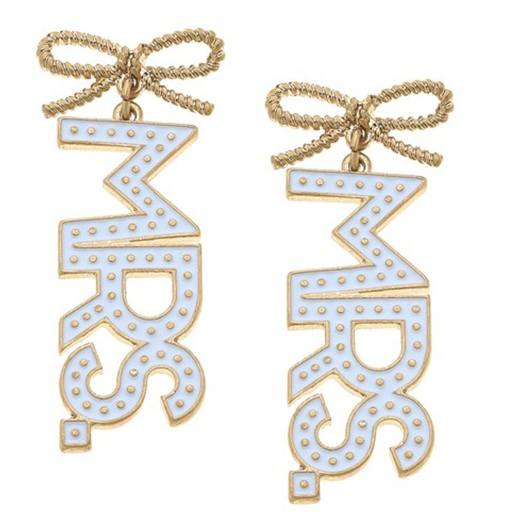 MRS. Enamel Drop Earrings