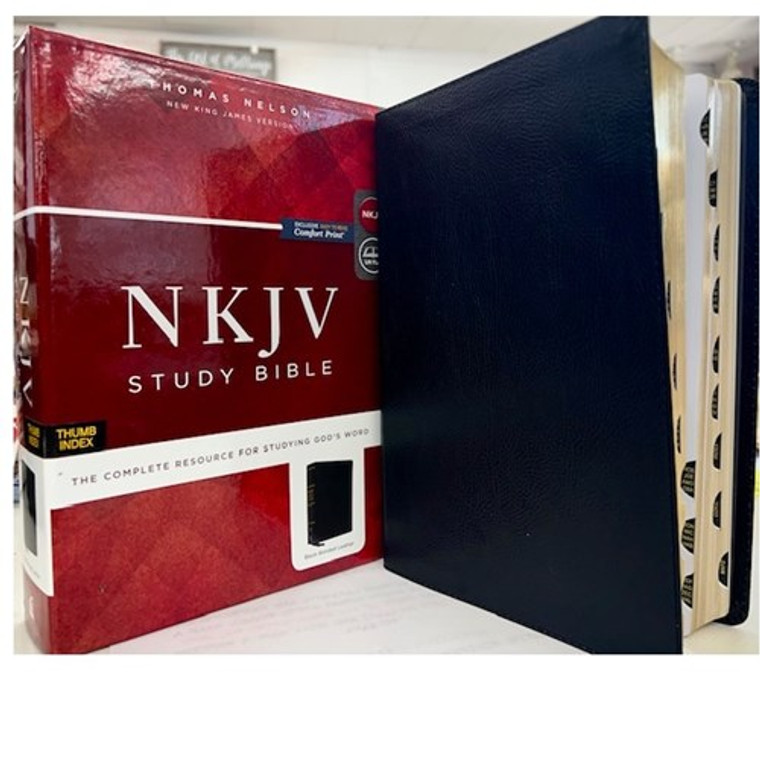 NKJV Black Thumb Index Study Bible