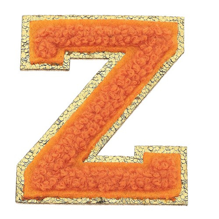 Stuck on You Large Chenille Glitter Patch Letter Z