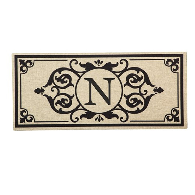 Cambridge Burlap Monogram  "N" Sassafras Switch Mat