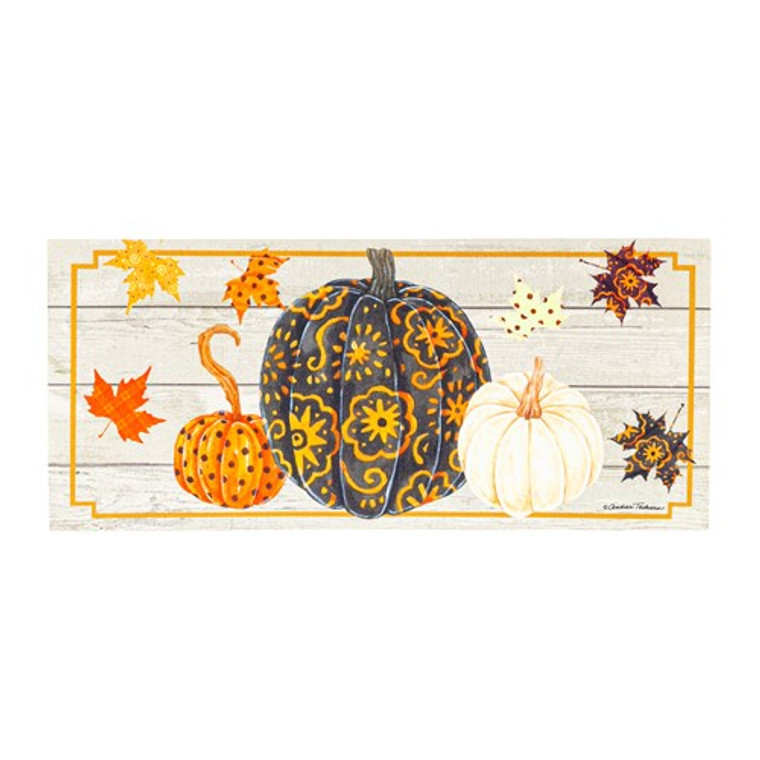 Patterened Pumpkins and Leaves Mat