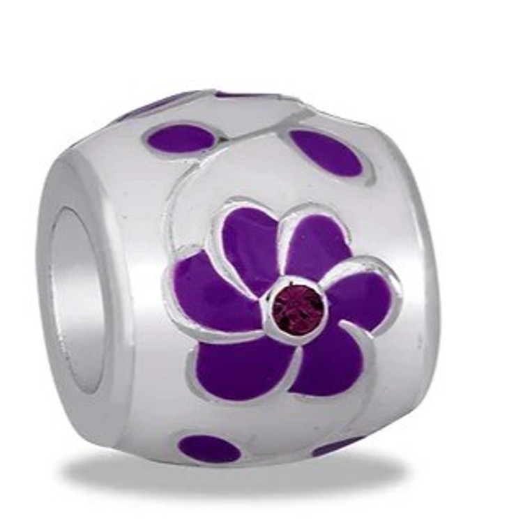 Purple Flower Davinci Bead
