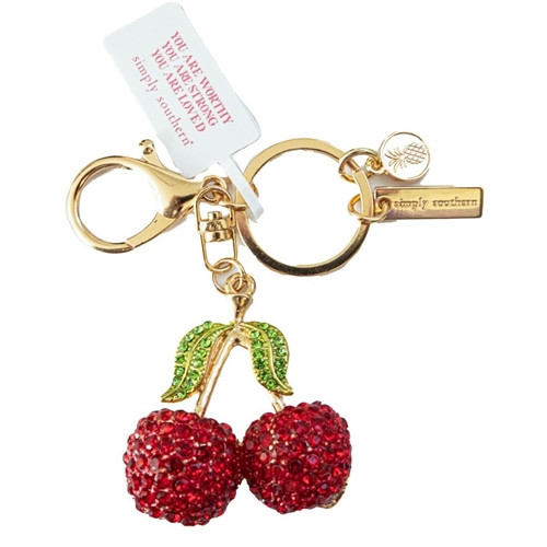 Ru.アクセサリーなーりーさま Bag Charm Jewel Cherry by Simply Southern - McClard's Gifts