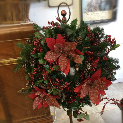 McClard's Gifts: Poinsettia and Berry Christmas Wreath