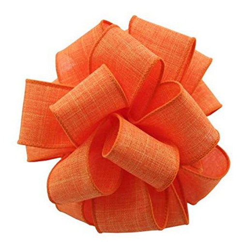 DWI Linen Orange Wired Ribbon - McClard's Gifts