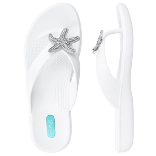 Oka-B Salt White Star Fish Flip Flops - McClard's Gifts