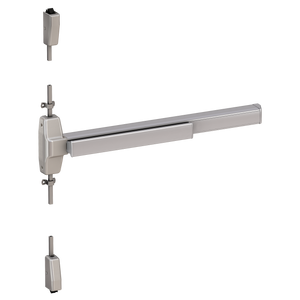 Von Duprin 7827 Wide Stile Surface Vertical Rod Exit Device, Lever Night Latch, Fire Rated, 36 Inch (3 Foot), Satin Stainless Steel, LHR - Left Hand Reverse