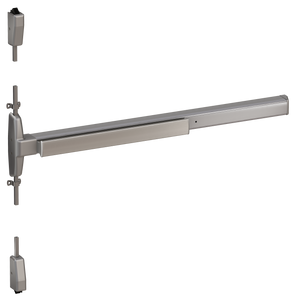 Von Duprin 7527 Narrow Stile Surface Vertical Rod Exit Device, Lever Night Latch, 48 Inch (4 Foot), Satin Aluminum, RHR - Right Hand Reverse