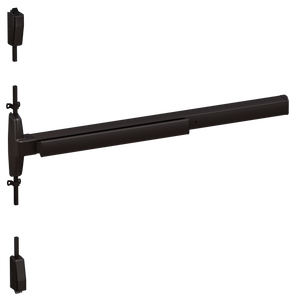 Von Duprin 7527 Narrow Stile Surface Vertical Rod Exit Device, Lever Blank Escutcheon, 48 Inch (4 Foot), Dark Bronze Anodized, LHR - Left Hand Reverse
