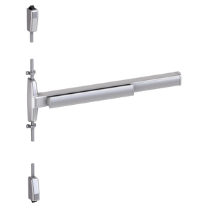 Von Duprin 7527 Narrow Stile Surface Vertical Rod Exit Device, Lever Night Latch, Fire Rated, 36 Inch (3 Foot), Satin Chrome, RHR - Right Hand Reverse