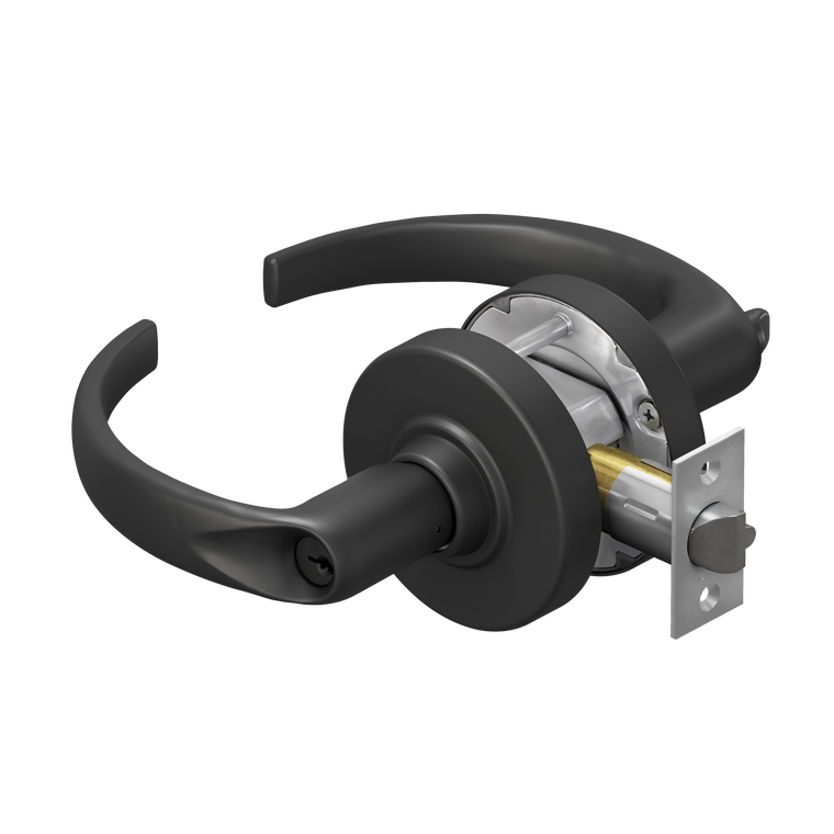 Schlage ALX53 Entrance Lock | Conventional Cylinder | Sparta Lever | Matte Black (622) | Grade 2