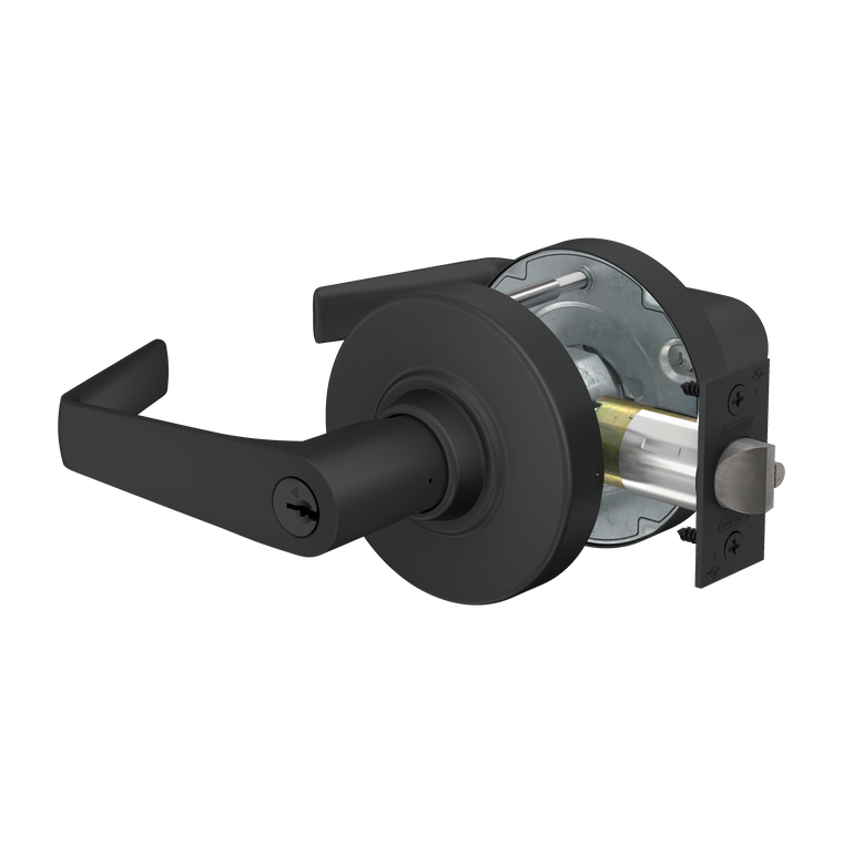 Schlage ALX80 Storeroom Lock | Conventional Cylinder | Saturn Lever | Matte Black (622) | Grade 2