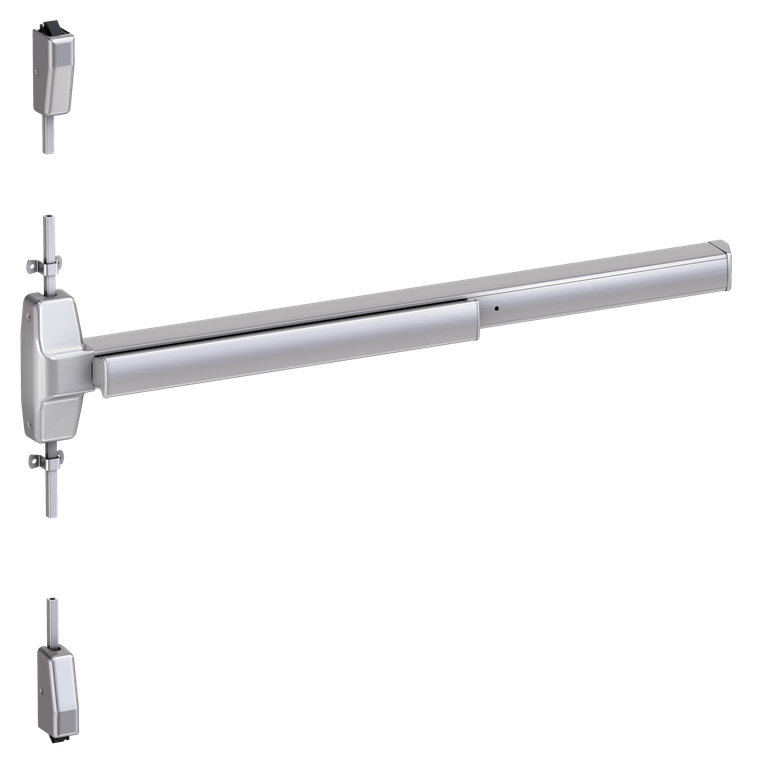 Von Duprin 7827 Wide Stile Surface Vertical Rod Exit Device, Lever Classroom, 48 Inch (4 Foot), Satin Chrome, LHR - Left Hand Reverse
