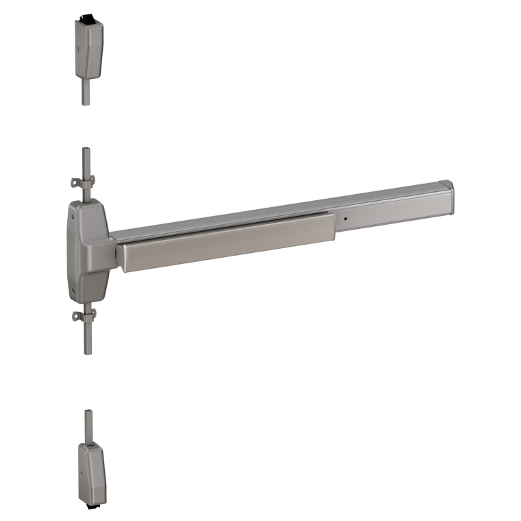 Von Duprin 7827 Wide Stile Surface Vertical Rod Exit Device, Lever Blank Escutcheon, 36 Inch (3 Foot), Satin Aluminum, LHR - Left Hand Reverse