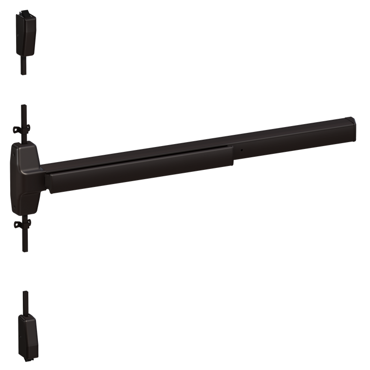 Von Duprin 7827 Wide Stile Surface Vertical Rod Exit Device, Lever Blank Escutcheon, 48 Inch (4 Foot), Dark Bronze Anodized, LHR - Left Hand Reverse