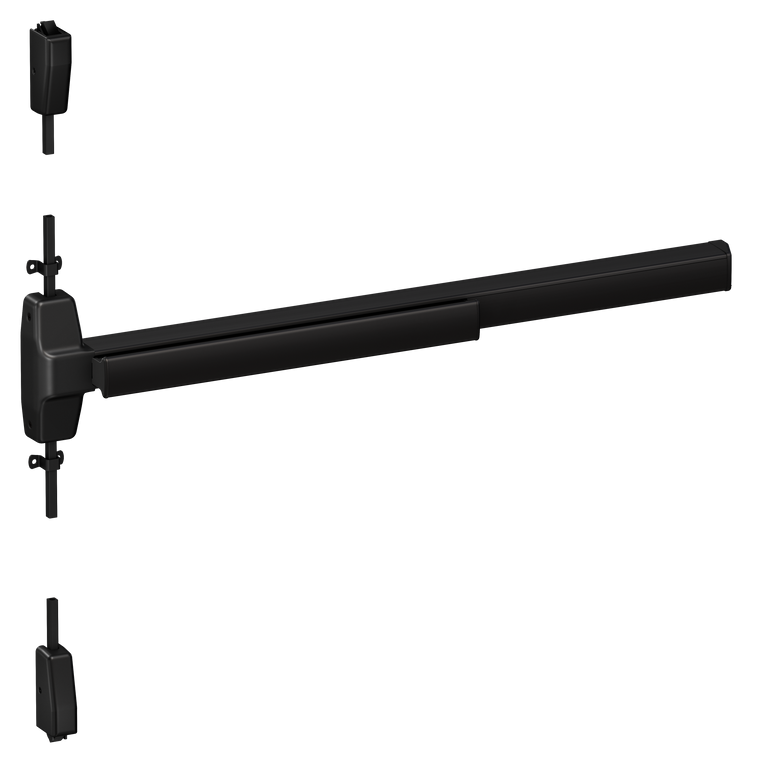 Von Duprin 7827 Wide Stile Surface Vertical Rod Exit Device, Lever Classroom, Fire Rated, 48 Inch (4 Foot), Matte Black, LHR - Left Hand Reverse