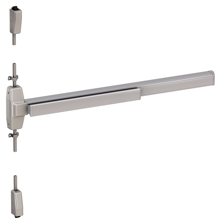 Von Duprin 7827 Wide Stile Surface Vertical Rod Exit Device, Lever Classroom, Fire Rated, 48 Inch (4 Foot), Satin Stainless Steel, LHR - Left Hand Reverse