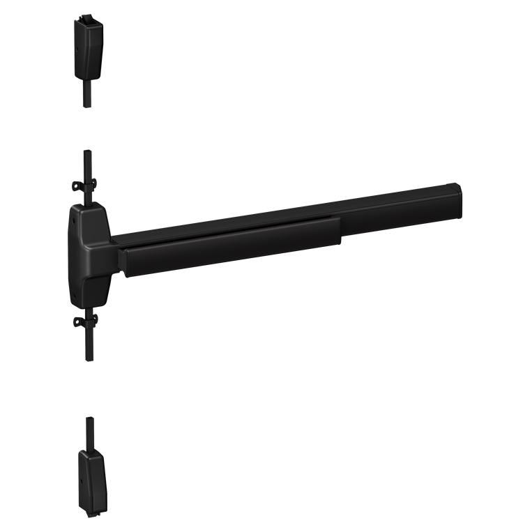 Von Duprin 7827 Wide Stile Surface Vertical Rod Exit Device, Lever Blank Escutcheon, Fire Rated, 36 Inch (3 Foot), Matte Black, RHR - Right Hand Reverse