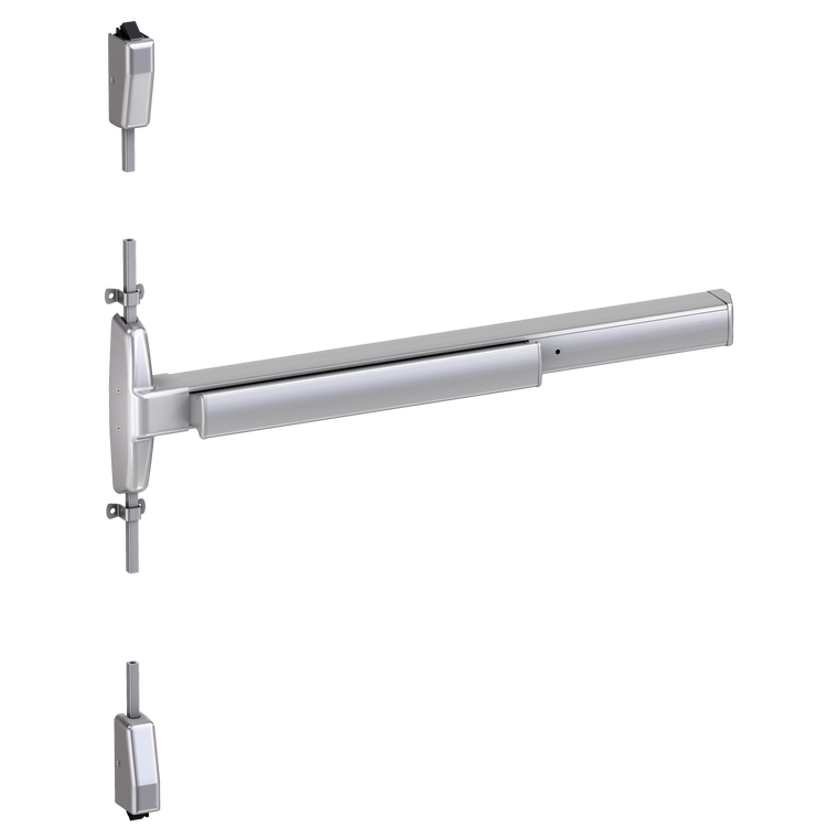 Von Duprin 7527 Narrow Stile Surface Vertical Rod Exit Device, Lever Classroom, 36 Inch (3 Foot), Satin Chrome, LHR - Left Hand Reverse