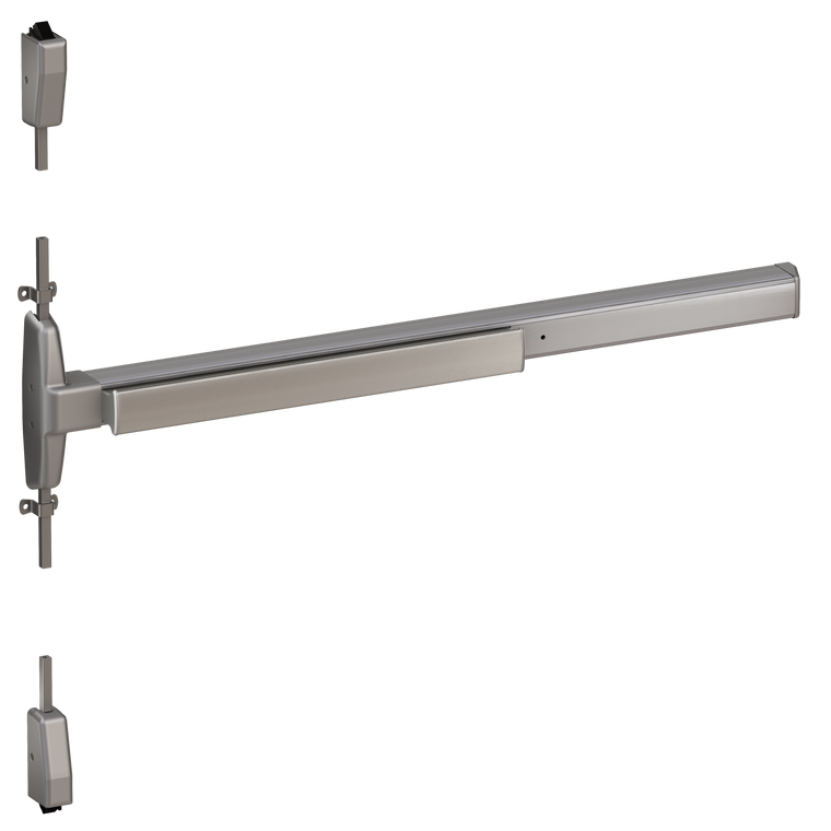 Von Duprin 7527 Narrow Stile Surface Vertical Rod Exit Device, Lever Classroom, 48 Inch (4 Foot), Satin Aluminum, LHR - Left Hand Reverse