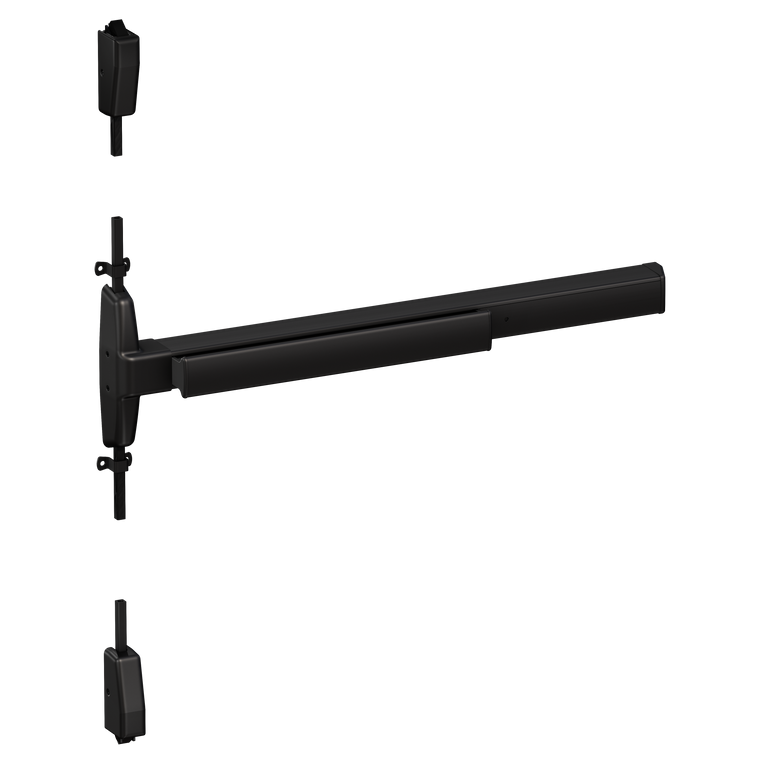 Von Duprin 7527 Narrow Stile Surface Vertical Rod Exit Device, Lever Blank Escutcheon, 36 Inch (3 Foot), Matte Black, LHR - Left Hand Reverse