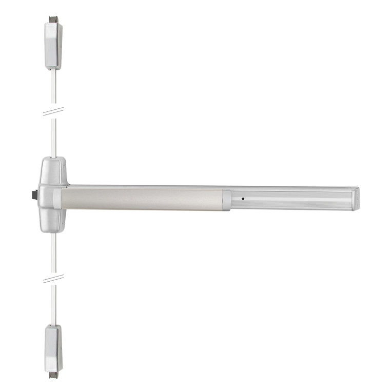 Von Duprin 9827-F Surface Vertical Rod | Lever 06 | Night Latch Control | Fire Rated | 36" (3 ft) | Satin Chrome (US26D) | Right Hand Reverse