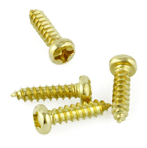(Five Pack) 4 x 1/2 inch Brass Plated Round Phillips 25 per Bag
