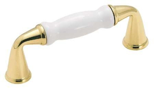 Solid Brass Pull with White Porcelain Center
AM-121