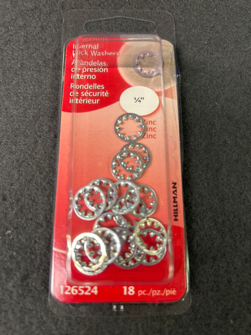 (12 Pack) 1/4" Internal Lock Washers Zinc Plated 18-pcs
