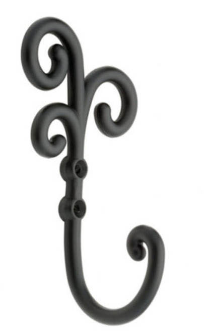 Curlicue Hook - Flat Black 5-3/4" DL-P8012-BK