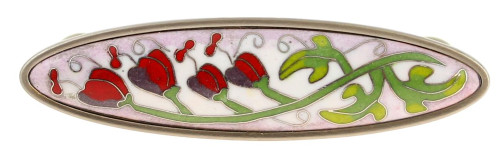 Cloisonne Bleeding Heart handle 3" Centers LQ-PBF678Y-RED-C