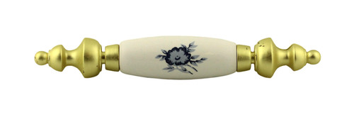 Drawer handle - Blue & White Floral Ceramic Center - 3" LQ-P95720-PBW-A