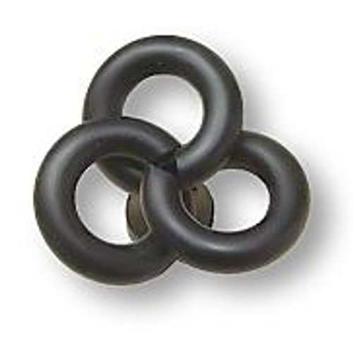 Triple Loop Knob 1-1/2" Flat Wrought Iron Black L-P49105-FB-C