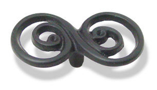 Double Swirl Design Black Knob - 2 1/2"